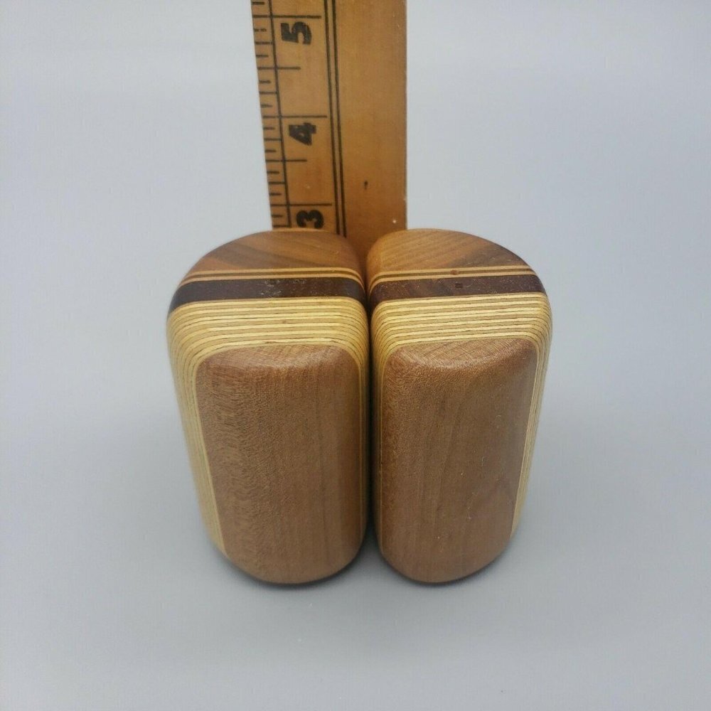 Wooden Salt Shaker Pepper Set 2  multiple wood * CLEAN 2.75" tall